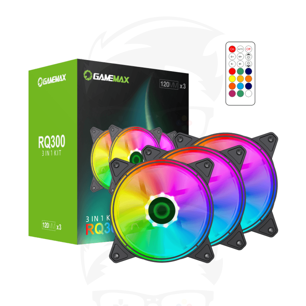 GAMEMAX RQ300 Cooling 3 Fan 3in1 Kit - Black GAMEMAX RQ300 Cooling 3 Fan 3in1 Kit - Black